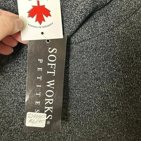 NWT 🇨🇦 Soft Works Petites , made in Canada.  Knit grey soft turtleneck . - Picture 11 of 12